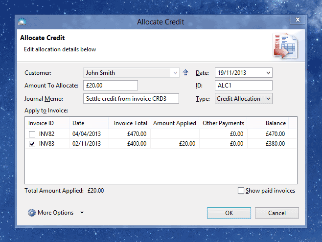 Allocate Early Payment Credit