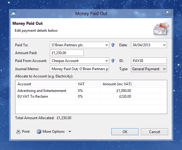 EU VAT Reclaim Example