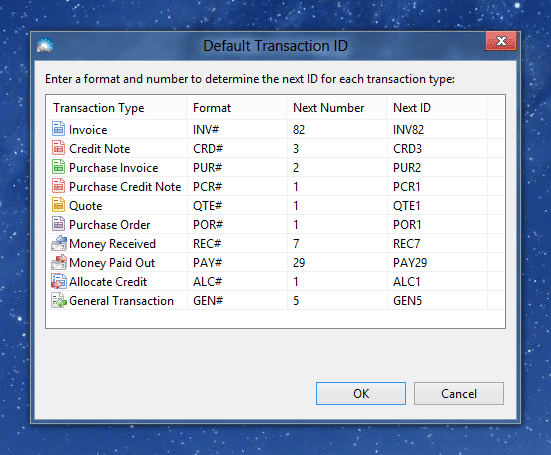 Generated Transaction IDs