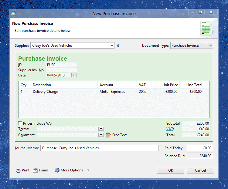 Hire Purchase Delivery Charge