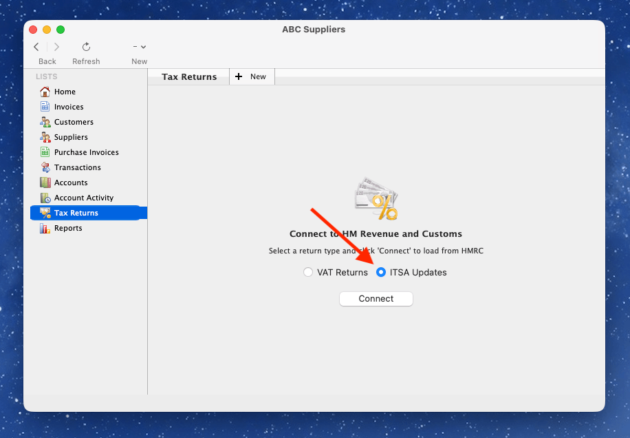 Screenshot showing 'Connect' button