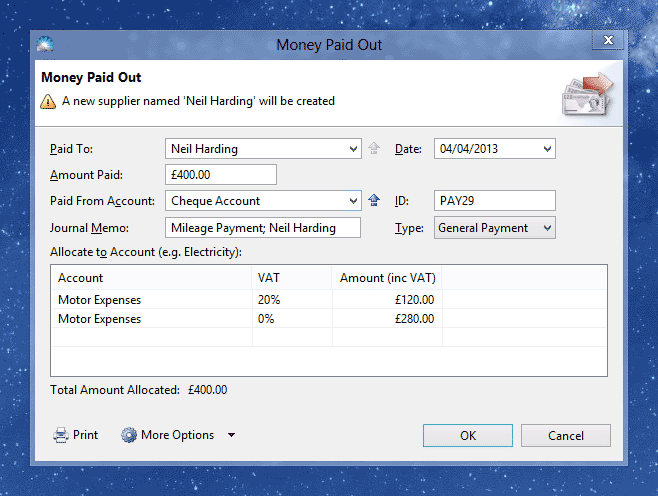 Mileage Example