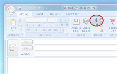 Outlook Attachment Button