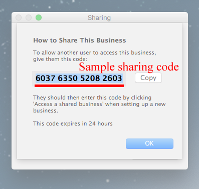 Sample sharing code
